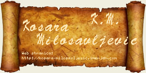 Kosara Milosavljević vizit kartica